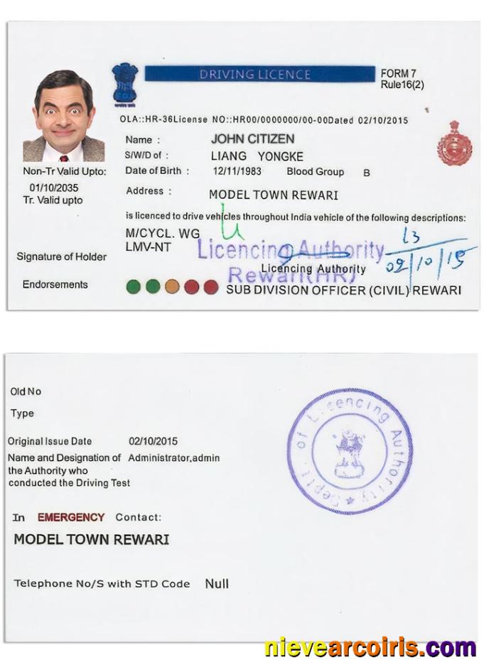 INDIA driving license version 5